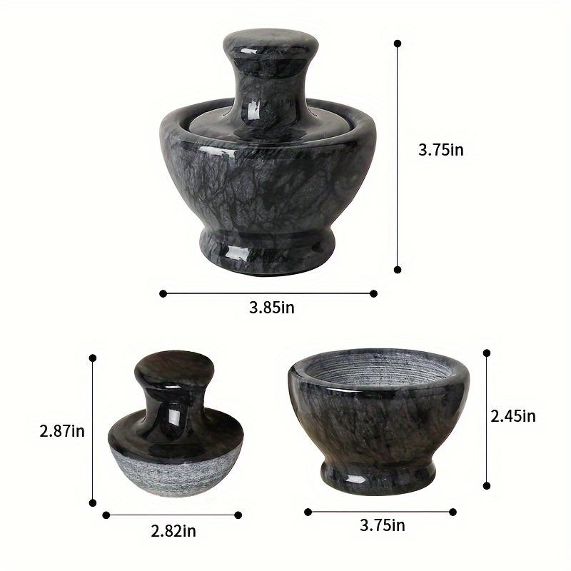 9.65cm Marble Mortar and Pestle Set,1/2 Cup,Stone Grinder, for Pills, Spices,Easy To Grab,Easy To Clean, Labor-saving, Easy To Fine Grind,Broken Pills