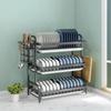 Three Tier Dish Drying Rack Drain Board Set Tableware Drainer Kitchen Countertop Storage Rack Cup Holder Knife and Fork Holder
