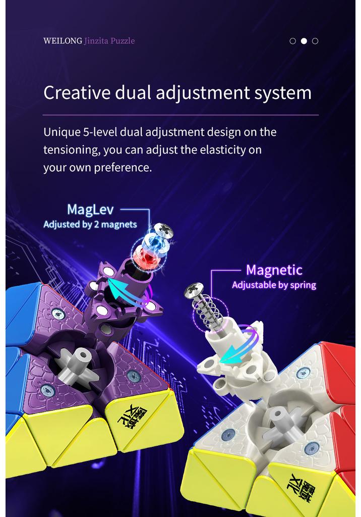 Moyu New Weilong Wrm Pyramid Puzzle Stickerless Speed Magnetic Cube Maglev Cubes Toy Educational Magnetic Toys Twist Cubes