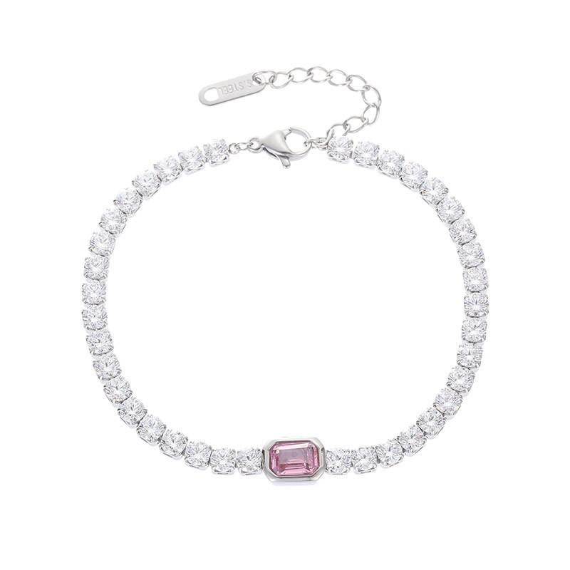 Nový módní minimalistický náramek z titanové oceli s diamanty