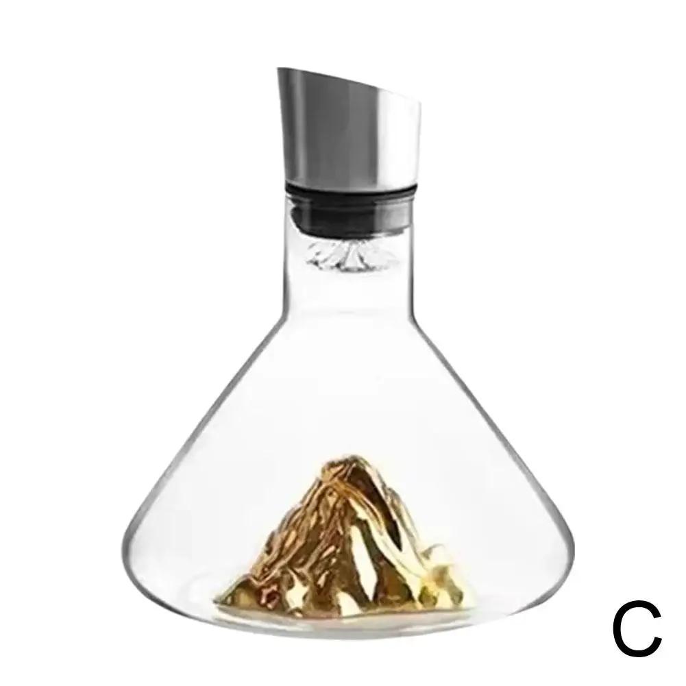 Dekantér ve stylu ledovcového vodopádu Křišťálové sklo Transparentní karafa Dávkovač červeného vína Aroma Rychlý filtr na víno V1H2