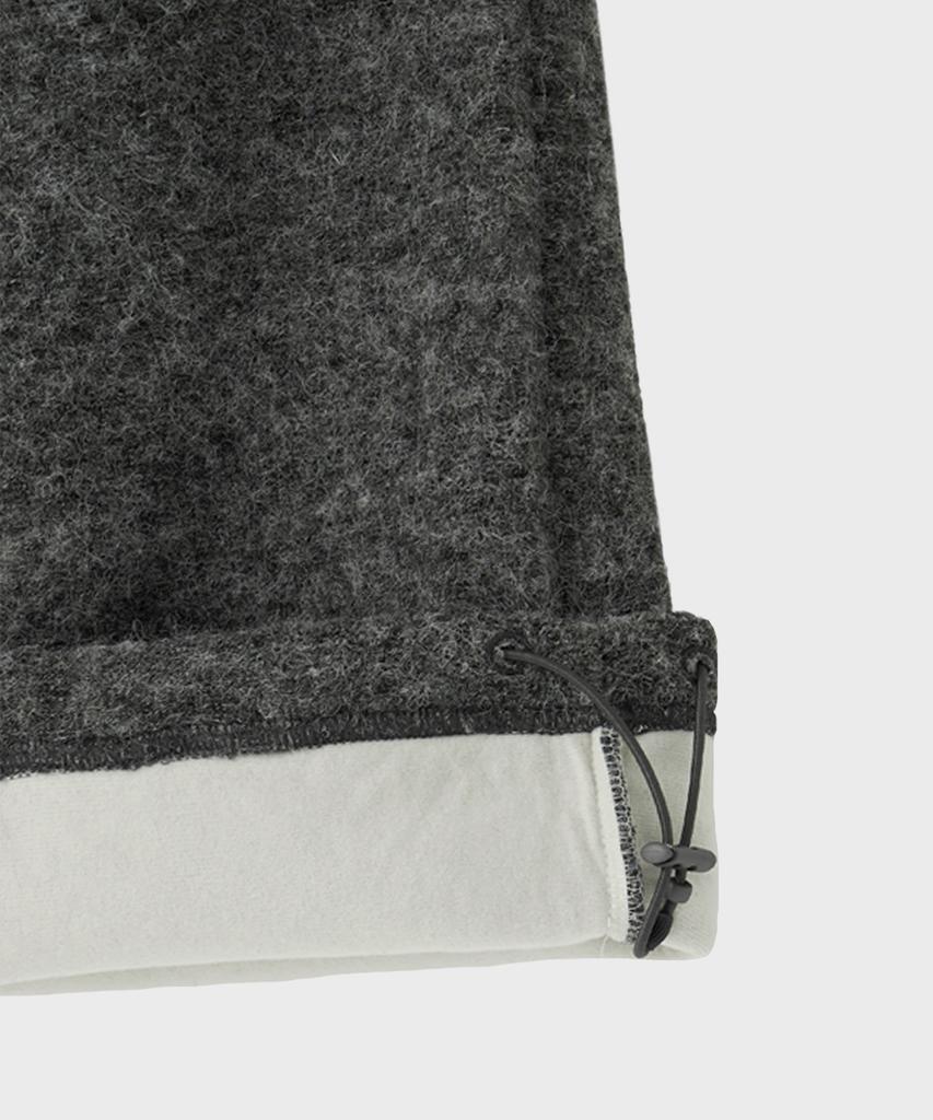 FALLETT Fleece Two-Way Elastic Waist Pants Gray
