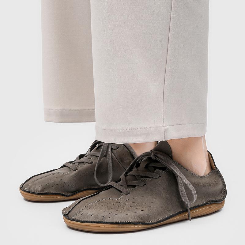 

Richangde training shoes men s and women s lazy simple and versatile flat-bottomed casual lace-up shoes 25690 yellow, green-J 46 коричневый