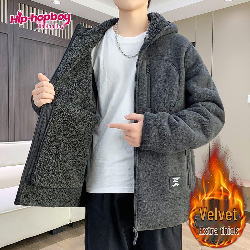 Men's Heavyweight Hooded Fleece Jacket - Winter Outdoor Warmth