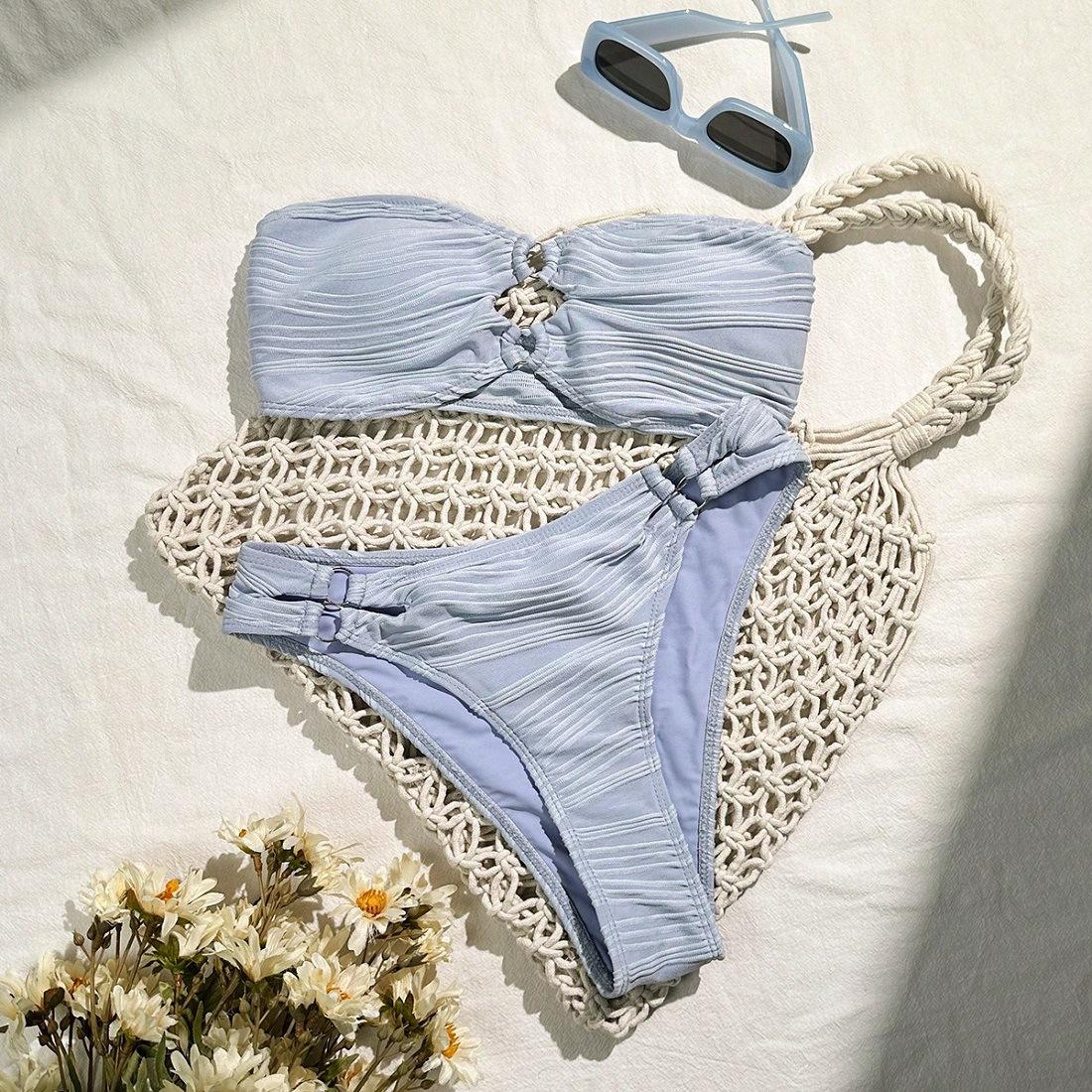 Solid color split women s swimsuit hot spring vacation Europe and America sexy bikini S