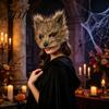 Süßes Katzenmädchen Verkleidung Plüschfuchs Cosplay Maske, Flauschiger Schwanz, Kostüm Requisiten, Flauschiges Bequemes Pelziges Kostüm Set Maske für Party Anime Convention