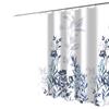 Perdea de duș din poliester cu imprimare cu frunze de flori, îngroșată, rezistentă la apă, rezistentă la mucegai, baie despărțitoare pentru baie, perdea universală