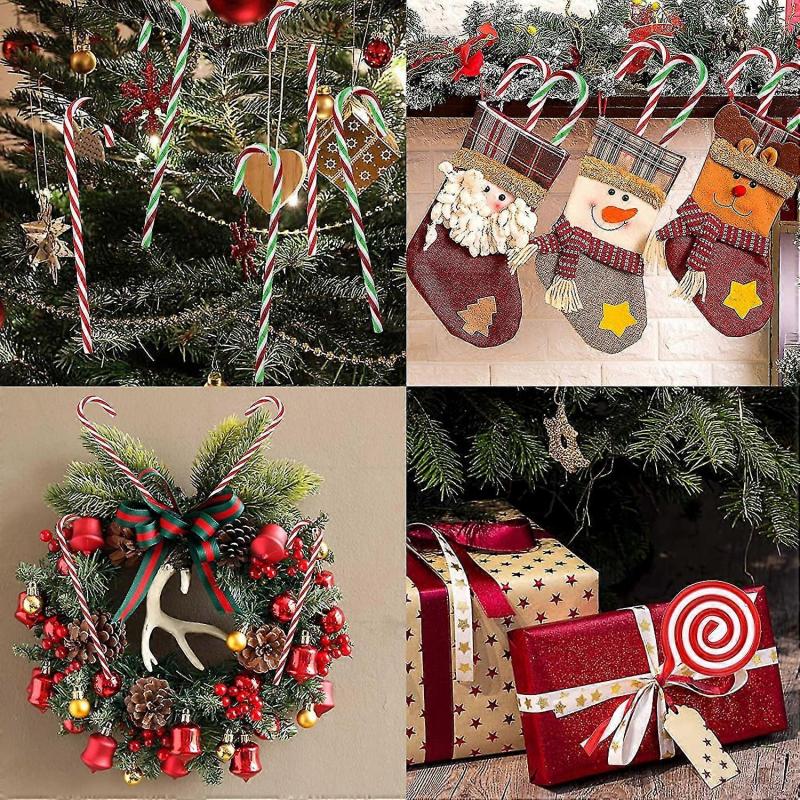 Christmas Plastic Candy Cane Lollipop Ornament, 30 Pcs Christmas Tree Hanging Decoration Twisted Toy Crutch Candy Canes Stick For Home Party Holiday X