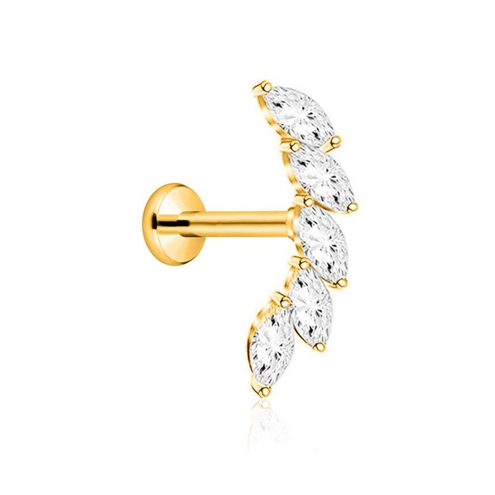 Titanio ASTM F136 G23 Fiore Luna Farfalla Piercing Senza Filettatura Spillo Fulmine Push-in Stud per Labbra Daith Conch Orecchino 16G 18G 20G