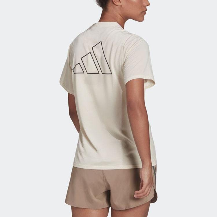 Adidas Running Logo Crew Neck Short Sleeve T-Shirt Women T-Shirts White HB9355