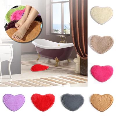 40x30cm Fashion Floor Nonslip Plush Memory Foam Bath Rug Flannel Carpet Heart Mat