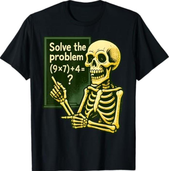67 Halloween Math Funny Six Seven Meme Brainrot Skeleton T-Shirt Unisex T-Shirt S