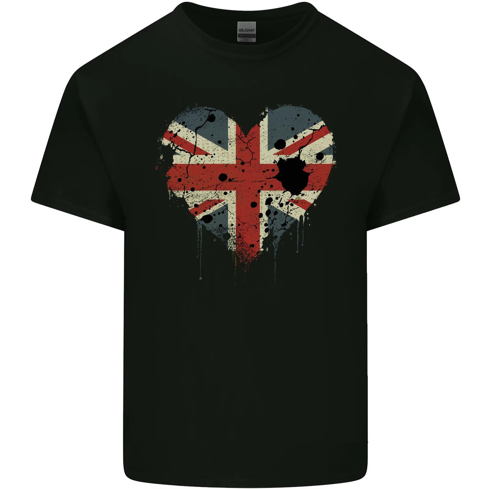 Love British Flag Union Jack Great Britain GB Kids T-Shirt Childrens 2XL