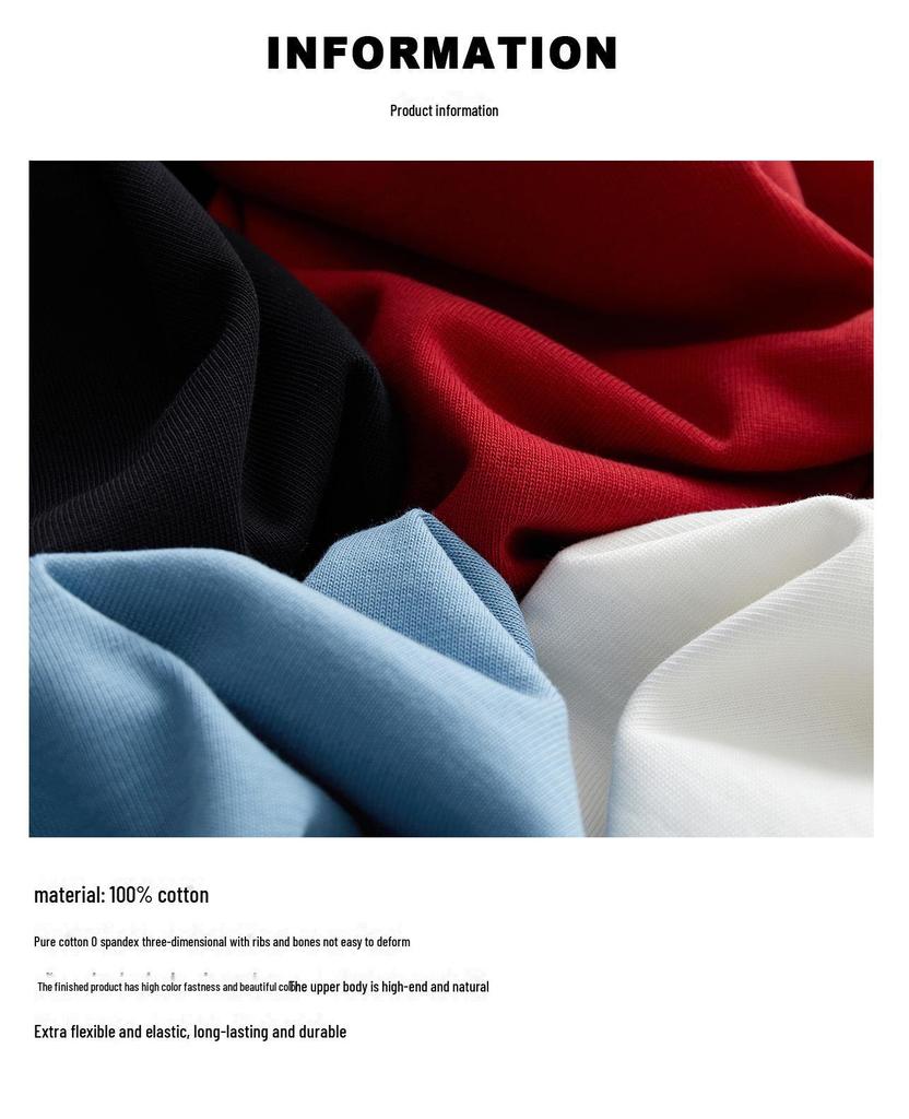 Louvre Spring Oversized Basic Solid Color Drop Shoulder T-shirt for Women