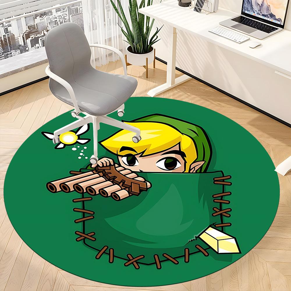 The Legend of Zelda Office Round Area Rug, Under Office Chairs Bedroom Living Room Home Decor a1022266