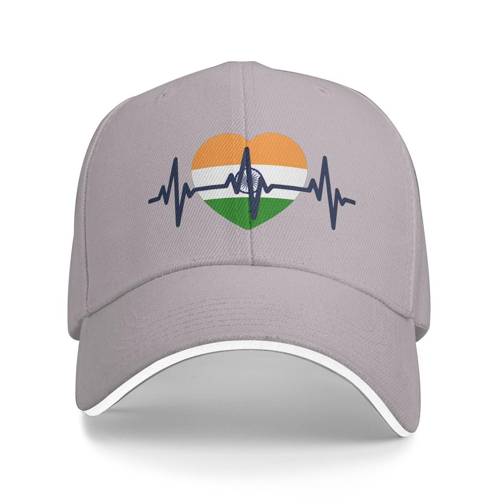 Heartbeat Of India Patriotic Heart Design  Casual Baseball Cap Summer  Trucker Hat Sun Snapback Cap Unisex-TeensN Baseball Caps