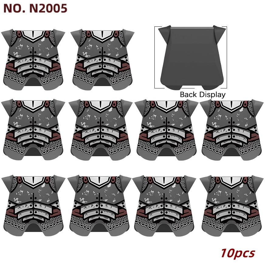 

10 шт. MOC Средневековый военный жилет Строительные блоки Рыцарские доспехи Аксессуары Кирпичики Игрушки Подарок