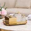 Rectangle Mirror Storage Tray Round Makeup Snack Tray Metal Jewelry Tray  Bedroom Living Room