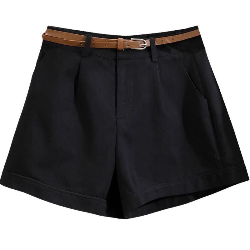 Dámské šortky s vysokým pasem áčkového střihu se širokými nohavicemi a páskem - Léto 2025 Casual Workwear