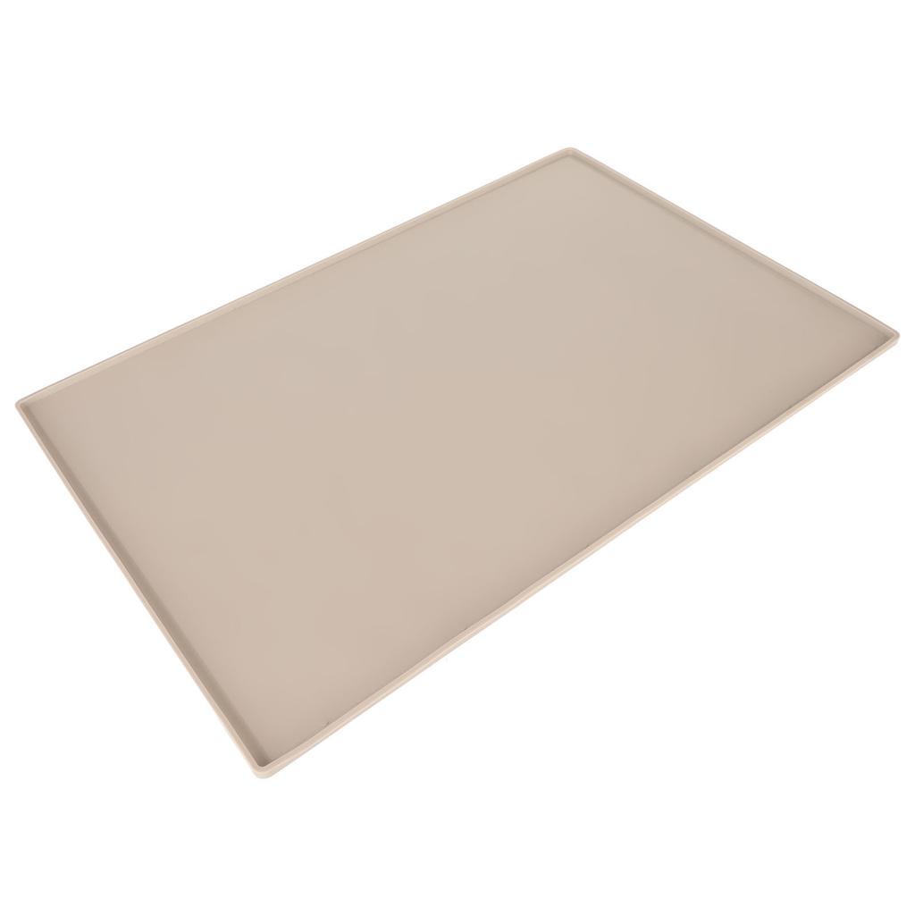 Silicone Pet Feeding Mat for Food and Water Prevent Spilling Waterproof Pet Feeding Placemat for Dog Cat Beige