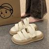 Thick-soled One-word Sandals Women's New Niche High-end French Summer Slippers Versatile Roman Shoes