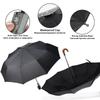 A Luxury Reverse Umbrella Men Wooden Handle Large Automatic Umbrella Windproof Strong 10 Ribs Foldable Big Rain Umbrella Golf