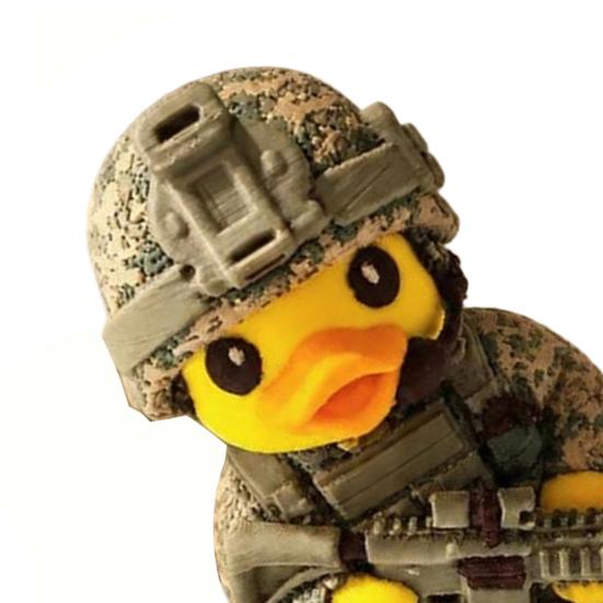 Unique Office Table Ornaments Tactical Yellow Duck Figurine, Resin Ornament with Camouflage Combat Desk Decor Gear, Soldier Statue for Home