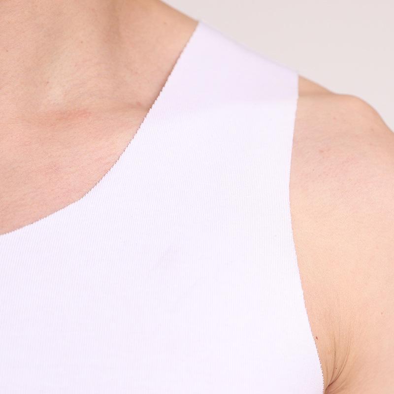 Men's Seamless Cotton Vest - Breathable, Elastic, Ribbed, Round Neck, Comfortable Base Layer