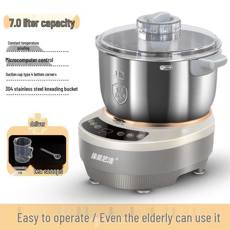 Compact All-In-One Automatic Dough Mixer and Kneader: Electric Multifunctional Machine for Beating, Fermenting, and Proofing