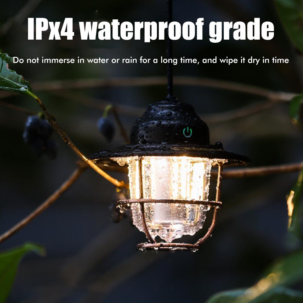 LED Vintage Laterne Outdoor Hängende Campinglaternen Tragbare Wiederaufladbare Retro Zeltlicht Antike Nachtlichter für