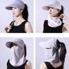 Face Protection Empty Top Hat Wide Brim Face Cover  Hat Portable Women Sun Hat  Women