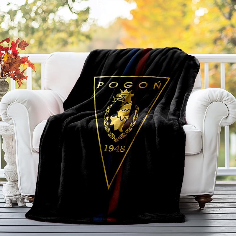 MKS Pogoń Szczecin Flannel Blanket Soft All-Season Throw, Design for Camping, Car Travel, Hiking Sofa, Bed, Office Perfect Gift for Parties