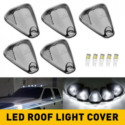 5 Smoked Lens White LED Cab Roof Marker Light For 99-16 F250 F350 Super Duty EXV