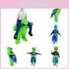 Costume d'Alien Gonflable pour Halloween avec un Design de Personnage de Dessin Animé Drôle de Couleur Verte