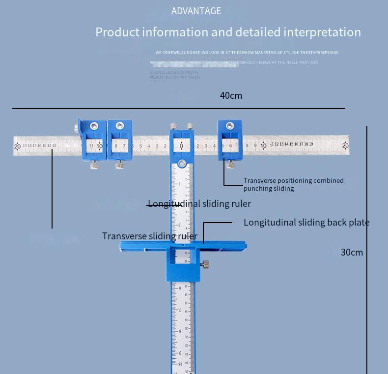 Cabinet Handle Knob Drill Guide Jig Adjustable Hole Punch Locator Template for Woodworking Installation