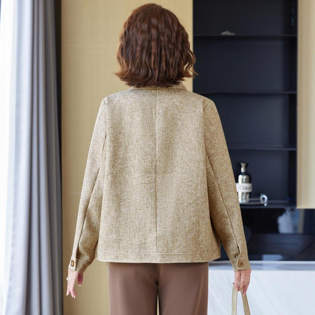 Mom's 2026 Casual Spring/Autumn Long-Sleeve Cardigan Jacket for Middle-Aged & Elderly Women