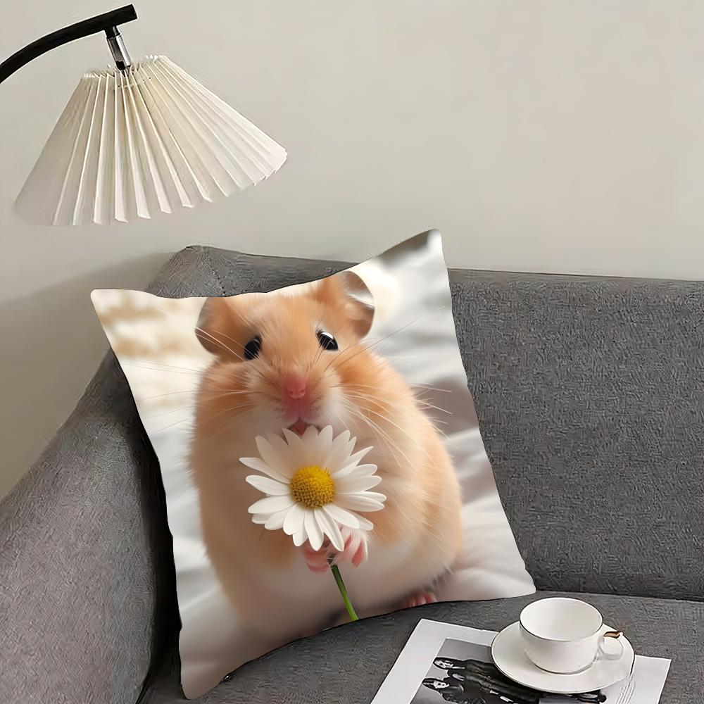 Cute Pet Animal Cushion Cover Reversible Plush Pillow Cover – For car, sofa, bedroom, perfect as a gift.