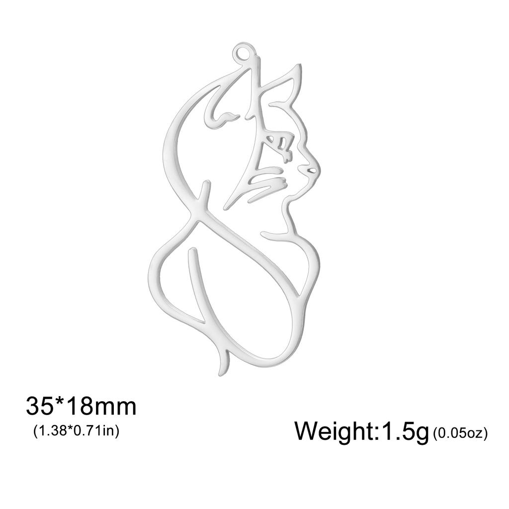 Teamer 3pcs/lot Pet Cat Pendant Gold Color Stainless Steel Kitten Animal Charms for Necklaces Earrings Jewelry Making Wholesale