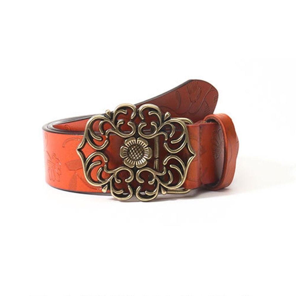 Casual Pin Buckle Waistband Wild Skirt Pants Bands Fashion Leather Belt  Women