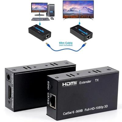 1080p 60M HDMI Rj45 Extender Audio Video Transmitter and Receiver Via CAT6 Ethernet Cable for DVD Player Laptop PC To TV MonitorGood Product