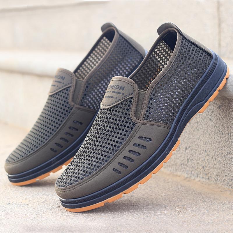 Large Size Men's Summer Breathable Casual Mesh Shoes - Old Beijing Style