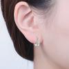 Hot Sale Trendy Fashion Jewelry Copper Alloy Silver Plated Zircon Double Layer Smooth Teardrop Hoop Earrings Women Daily Wear