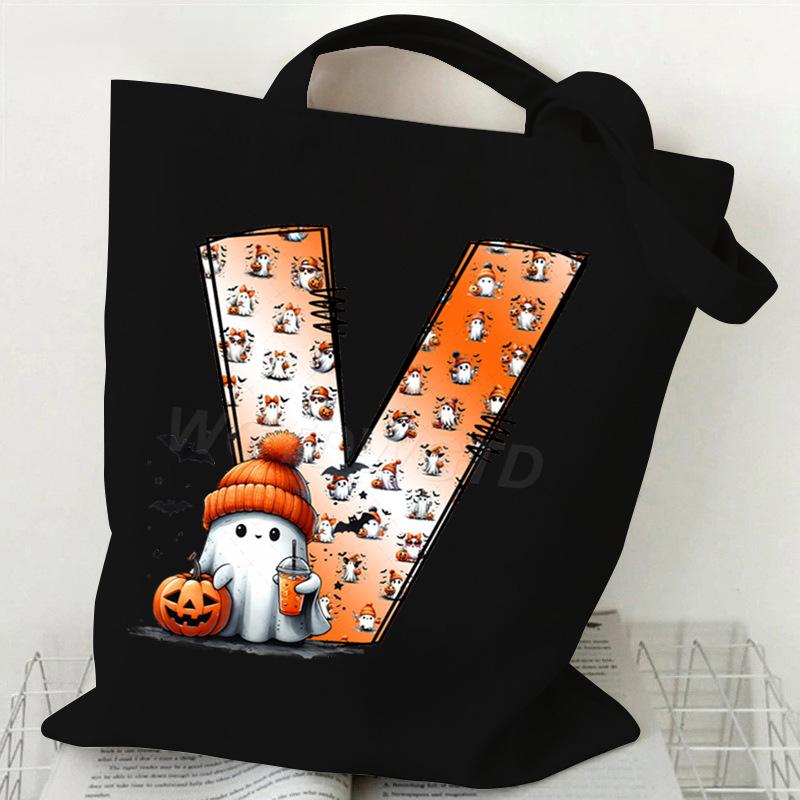 New Halloween 26 Letter Print Fashion Shoulder Bag Multi-function Portable Handbag Casual Versatile