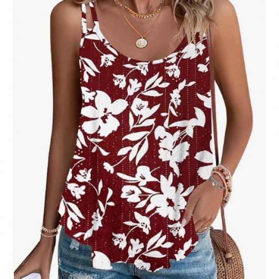 2025 European Trend Pure Color Round Neck Women's Vest Top