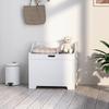 Wooden Storage Chest with Lid, White, 61L Capacity, Modern Design