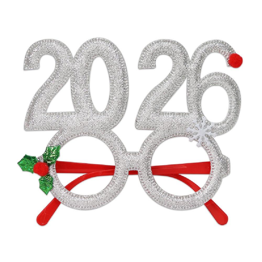Cute 2026 Happy New Year Headband Sequin New Year Decorative Glasses  New Year Dress Up