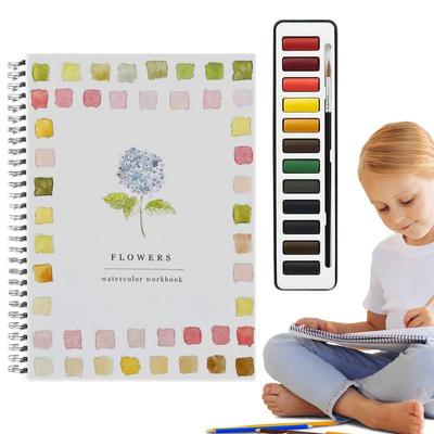 Watercolor Workbooks Beginner Friendly Flower Color Book Art Crafts Painting Supplies Water Color Book For Kids Teens Beginner