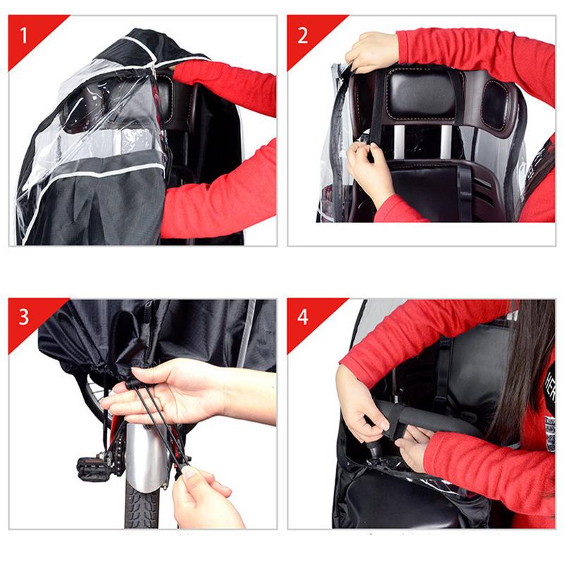Fahrradplane Wasserdicht Fahrradsitzbezug Kindersitzverdeck Fahrradabdeckung Rücksitzschoner Winddichte Abdeckung Staubschutzabdeckung Mit
