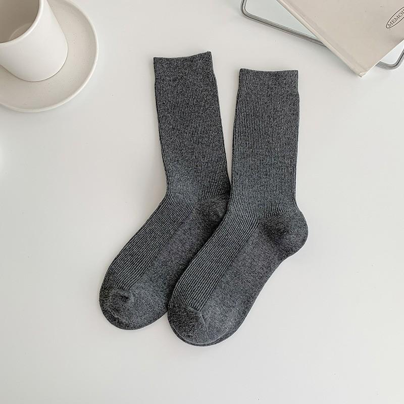Socks Pure Cotton Calf Socks Pressure Thin High Stockings Cotton Double Needle Boneless Stacking Socks