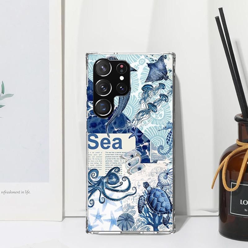 

Ocean Starfish Sea Turtle Shark Phone Case For Samsung Galaxy S26 S25 Edge S24 FE S23 S22 Ultra S21 Plus S20 + Art Fundas Back C Samsung S21